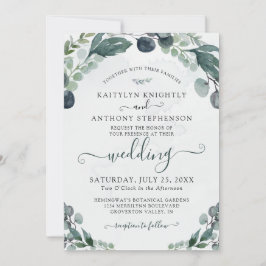 Convites Casamento de Watercolor Eucalyptus Greenery