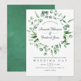 Convites Casamento de Watercolor Eucalyptus Greenery