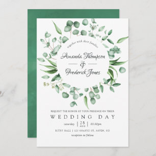 Convites Casamento de Watercolor Eucalyptus Greenery