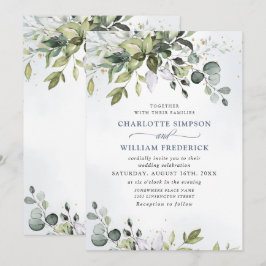 Convites Casamento de Watercolor Eucalyptus Greenery