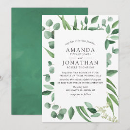 Convites Casamento de Watercolor Eucalyptus Greenery