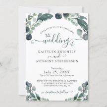 Casamento de Watercolor Eucalyptus Greenery
