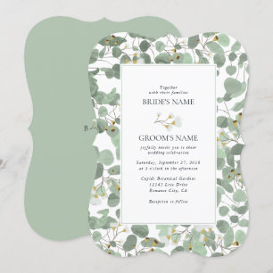 Convites Casamento de Watercolor Eucalyptus Greenery Blosso