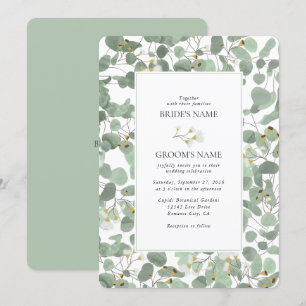 Convites Casamento de Watercolor Eucalyptus Greenery Blosso