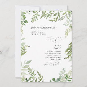 Convites Casamento de Watercolor Eucalyptus No Parents