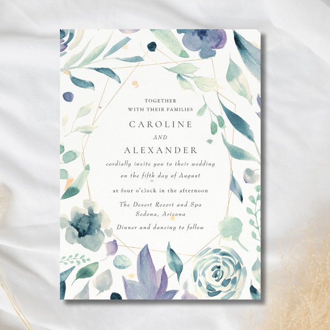 Convites Casamento de Watercolor Floral Speckletone (Watercolor Floral Speckletone Wedding Invitation)