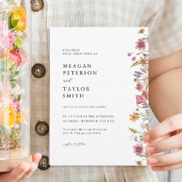 Convites Casamento de Watercolor Floral Wildflower Garden