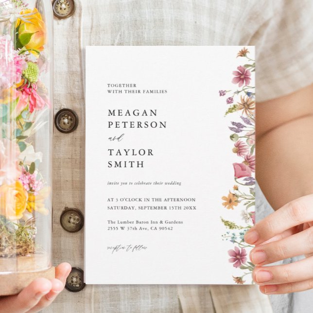 Convites Casamento de Watercolor Floral Wildflower Garden (Criador carregado)