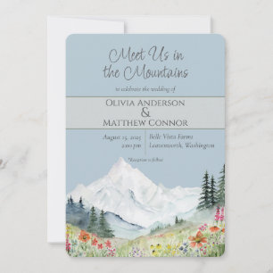 Convites Casamento de Watercolor Mountain Wildflower
