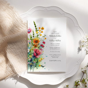 Convites Casamento de Watercolor Wildflower