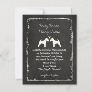 Convites Casamento de Welsh Terrier Silhouettes