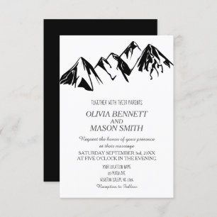 Convites Casamento de Winter Rocky Mountain Lake Country