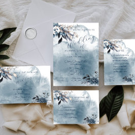 Convites Casamento de Winterberry Blue Watercolor
