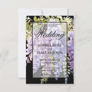 Convites Casamento de wisteria de melancia púrpura Elegante