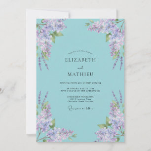 Convites Casamento de Wisteria Roxo Ciano
