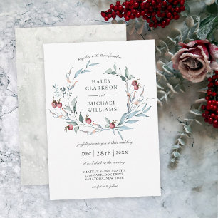 Convites Casamento de Wreath Botânica das Berries de invern