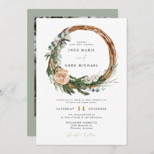 Convites Casamento de Wreath de Natal na Escandinávia do IN