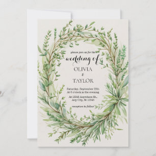 Convites Casamento de Wreath de Thyme Rosemary Sprig