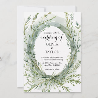 Convites Casamento de Wreath de Thyme Rosemary Sprig