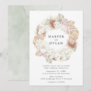 Convites Casamento de Wreath Floral de Amor Tropical