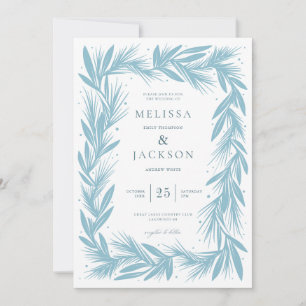 Convites Casamento de Wreath Moderno de inverno