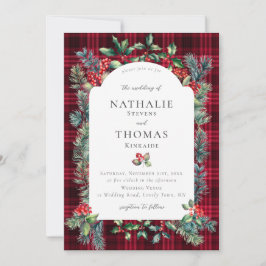 Convites Casamento de Xadrez de Berries Botânicos Russos de