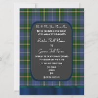 Casamento de xadrez de tartan azul e verde