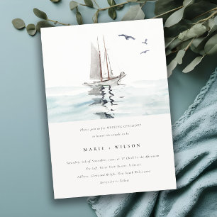 Convites Casamento de Yacht Navegante Náutico Elegante