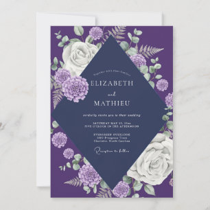 Convites Casamento Deep Purple Dahlia
