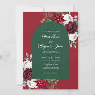 Convites Casamento Deep Red Dahlia