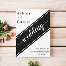 Casamento Delicado Branco E Preto Moderno Elegante