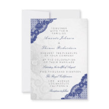 Casamento delicado com renda prateada e azul marin