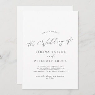 Convites Casamento Delicado De Caligrafia De Prata