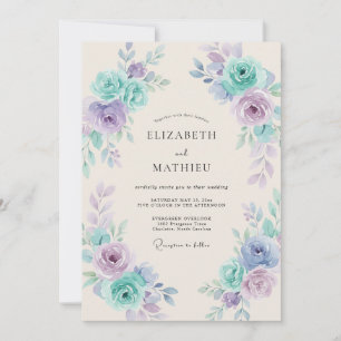 Convites Casamento Delicado de Primavera com Lavanda e Hort