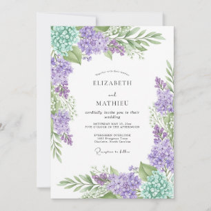 Convites Casamento Delicado de Primavera com Lavanda e Hort