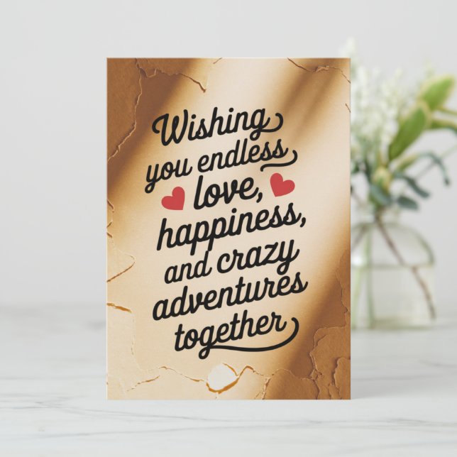 Convites Casamento Desejando Que Você Ame Sem Fim Felicidad (Em pé/Frente)