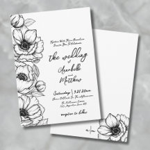 Casamento Desenhado à Mão com Flores