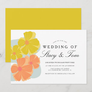 Convites Casamento Desenho De Mão De primavera Bloom Cosmo