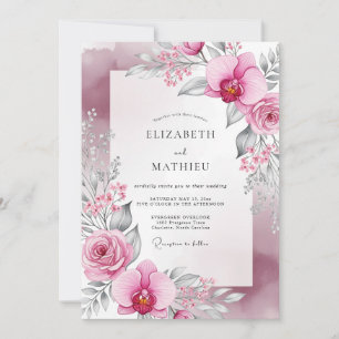 Convites Casamento Deslumbrante de Primavera em Tons Rosa
