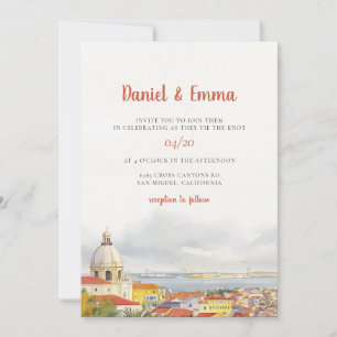 Convites Casamento Destino Aquarela Lisboa