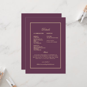 Convites Casamento Detalhado Étnico Indiano Roxo e Dourado