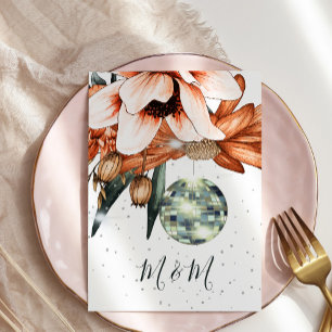 Convites Casamento Disco Floral Burnt Orange Terracota