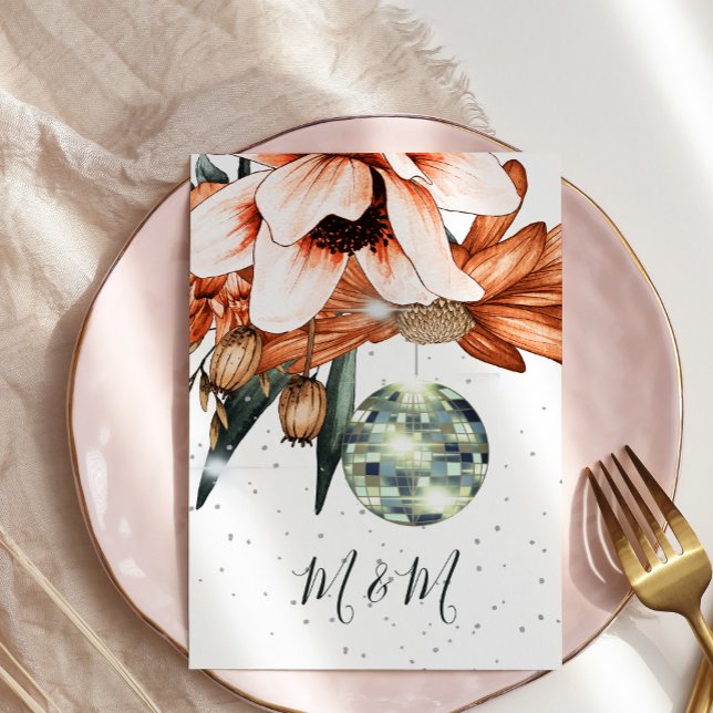 Convites Casamento Disco Floral Burnt Orange Terracota (Criador carregado)