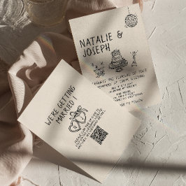 Convites Casamento divertido de código QR do cake Quirky Su