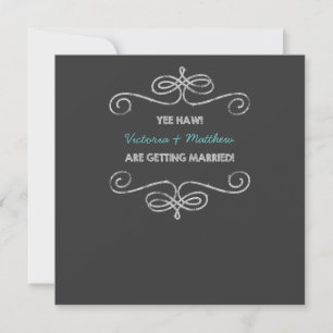 Convites Casamento Divertido Redneck em Quadro de Giz Vinta