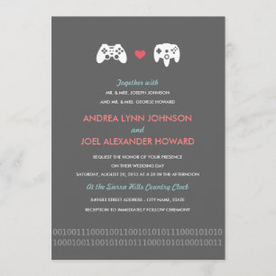 Convites Casamento do amor do controlador do Gamer