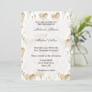 Convites Casamento do Brown Cream Boho Hearts