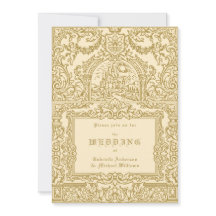 Casamento do Castelo Real Vintage Creme Dourado Me