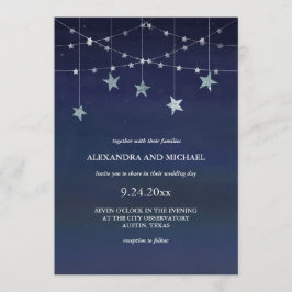 Convites Casamento do Céu Noturno com Garlands Whimsical de