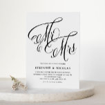 Convites Casamento do Código QR da Sra. Rustic Script Black<br><div class="desc">Este convite de casamento preto e branco personalizável traz uma mistura perfeita de elegância rústica e conveniência moderna. Apresentando "Sr. e Sra." em bela caligrafia rustica. O código QR incluído facilita o acesso dos convidados aos detalhes do seu casamento ou RSVP digitalmente, oferecendo uma experiência perfeita para todos. Personalize este...</div>
